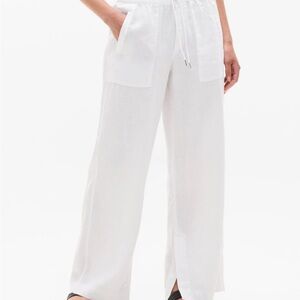Women's White Linen Pants Athleta Retreat Pants Ankle Length